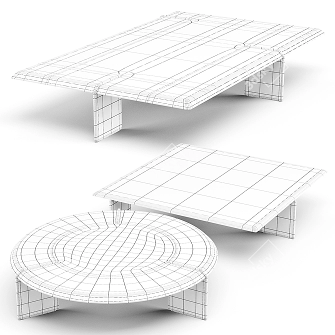 Keel Coffee & Side Tables: Italian Design by Minotti 3D model image 2