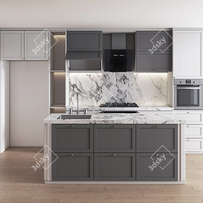 Kitchen_E: 2015 Version, Vray/Corona Render 3D model image 1