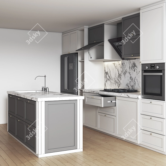 Kitchen_E: 2015 Version, Vray/Corona Render 3D model image 2