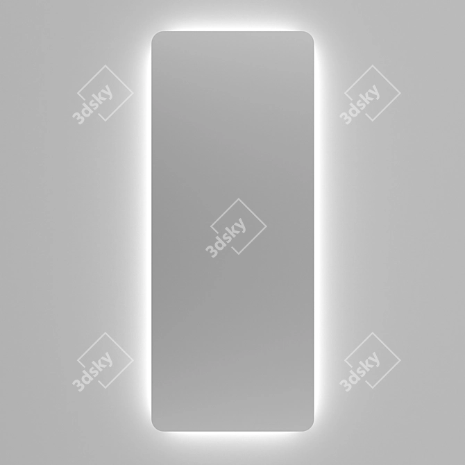 Sleek Illuminated Frameless Mirror 3D model image 1