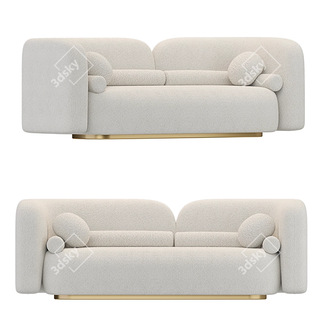 Elegant Left Bank Sofa | 244x85x83h 3D model image 1