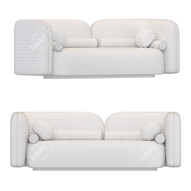 Elegant Left Bank Sofa | 244x85x83h 3D model image 3