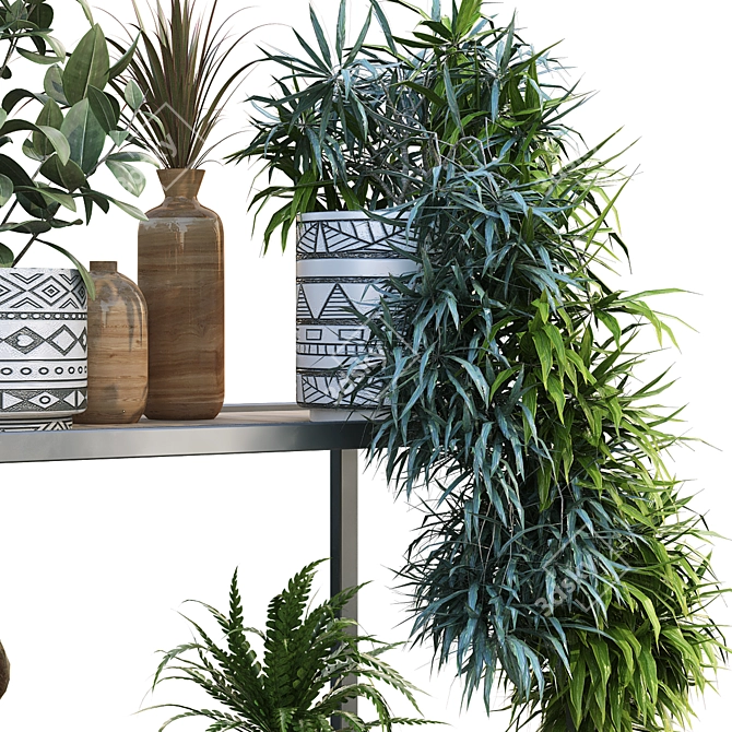 Modern Vertical Plant & Decor Set 3D model image 2