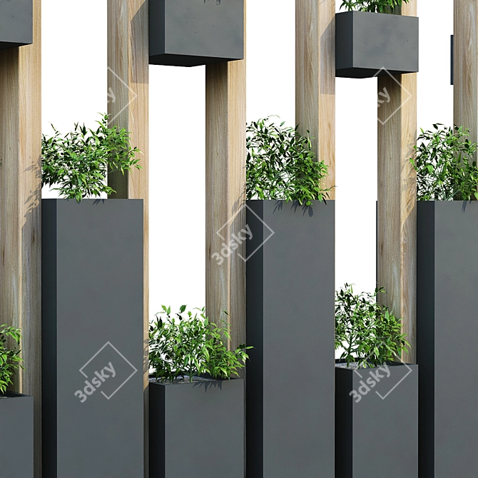 Versatile Vertical Plant Partition Set 3D model image 3