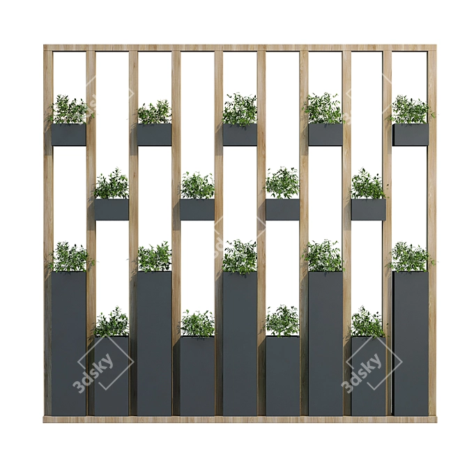 Versatile Vertical Plant Partition Set 3D model image 5