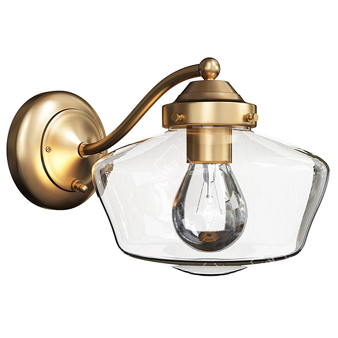 Elegant Rose City Arched Sconce 3D model image 1