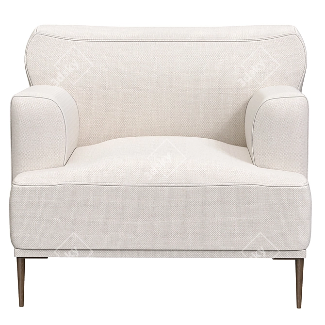 Quartz White Lounge Chair: Modern and Sleek 3D model image 2