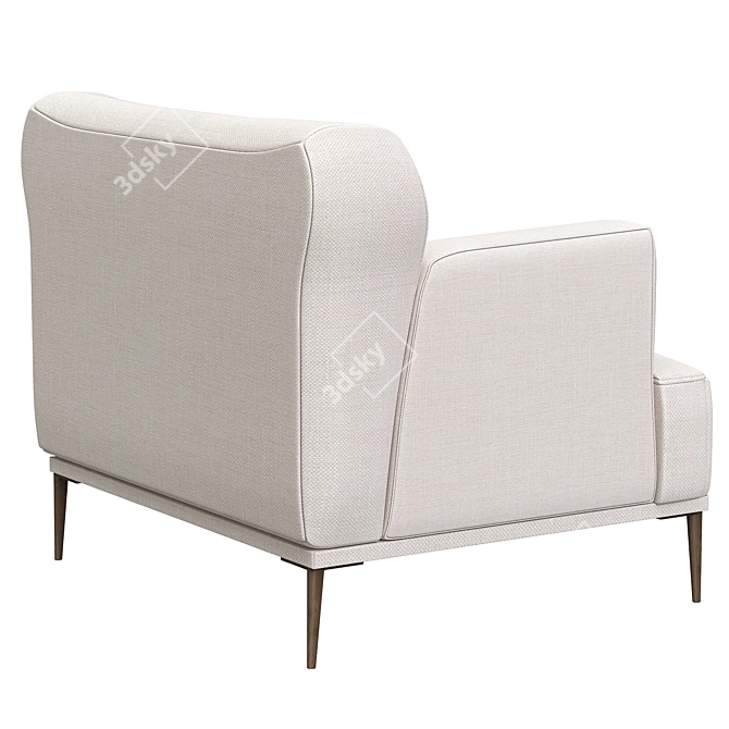 Quartz White Lounge Chair: Modern and Sleek 3D model image 3