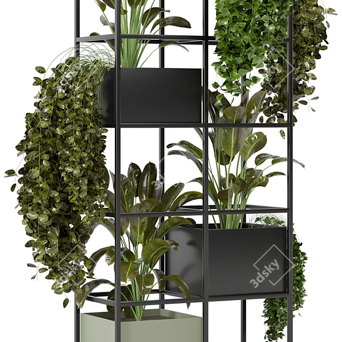 Rustic Concrete Pot Indoor Plants 3D model image 3