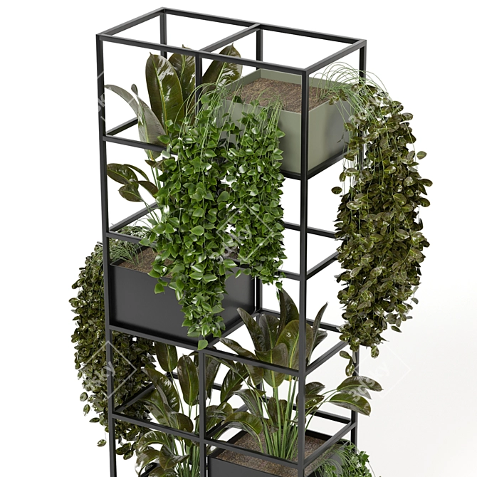 Rustic Concrete Pot Indoor Plants 3D model image 4