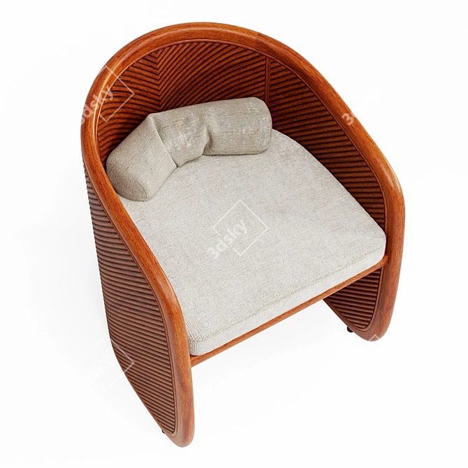 Beldock Designed Rattan Dining Chair 3D model image 3