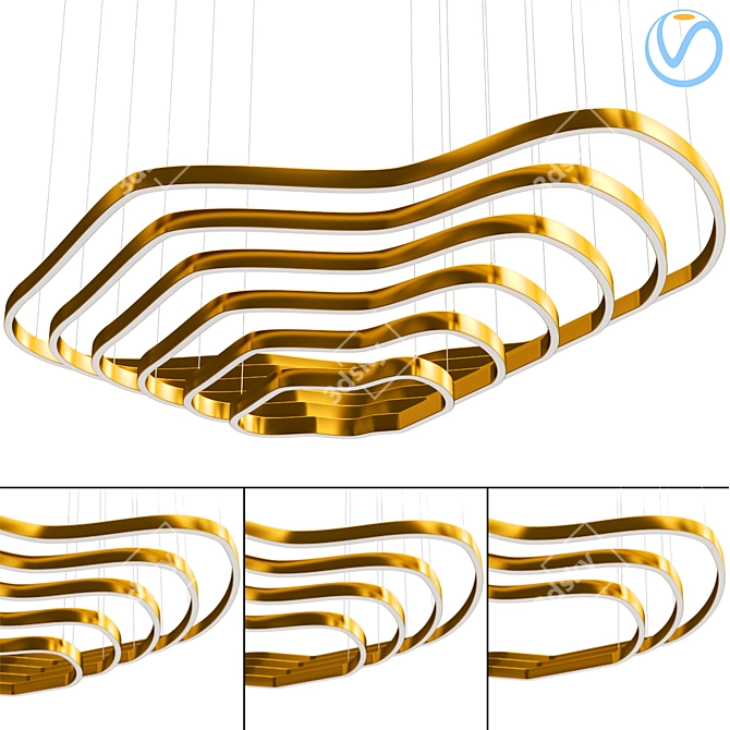 Elegant Andante Pendant Lamps 3D model image 1