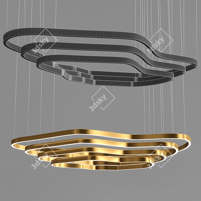 Elegant Andante Pendant Lamps 3D model image 2