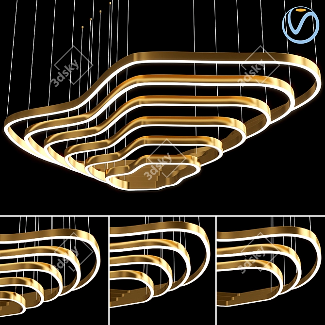 Elegant Andante Pendant Lamps 3D model image 3