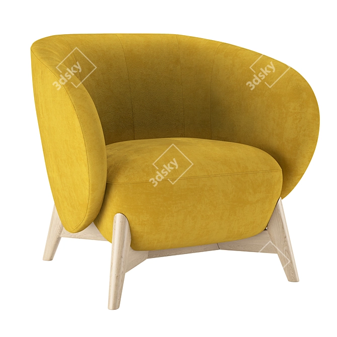 Elegant Tilar Armchair 3D model image 1