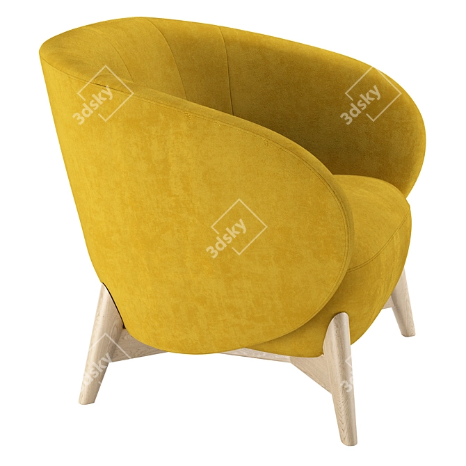 Elegant Tilar Armchair 3D model image 3