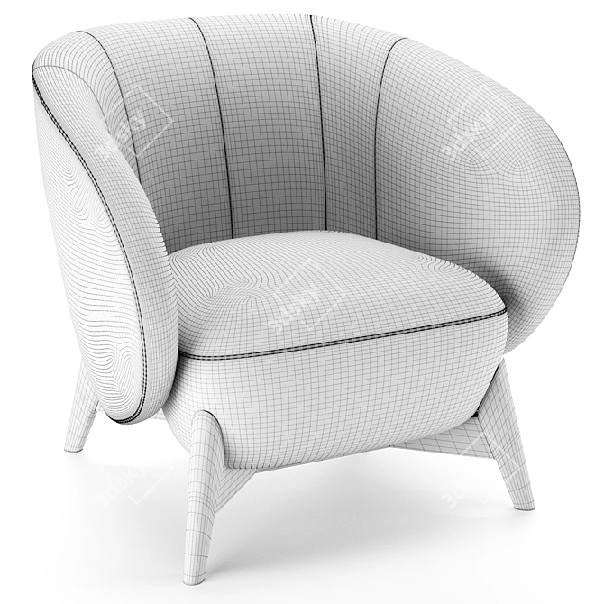 Elegant Tilar Armchair 3D model image 4