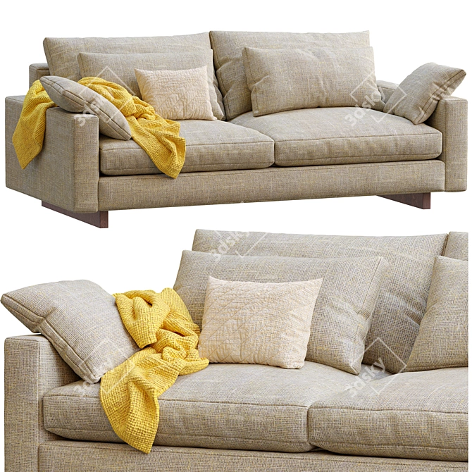 West Elm Harmony Sofa: Modern Style & Maximum Comfort 3D model image 1