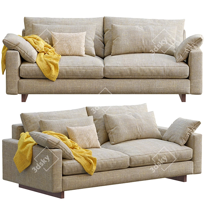 West Elm Harmony Sofa: Modern Style & Maximum Comfort 3D model image 2