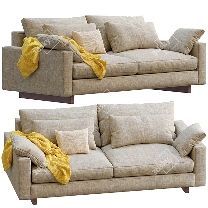 West Elm Harmony Sofa: Modern Style & Maximum Comfort 3D model image 3