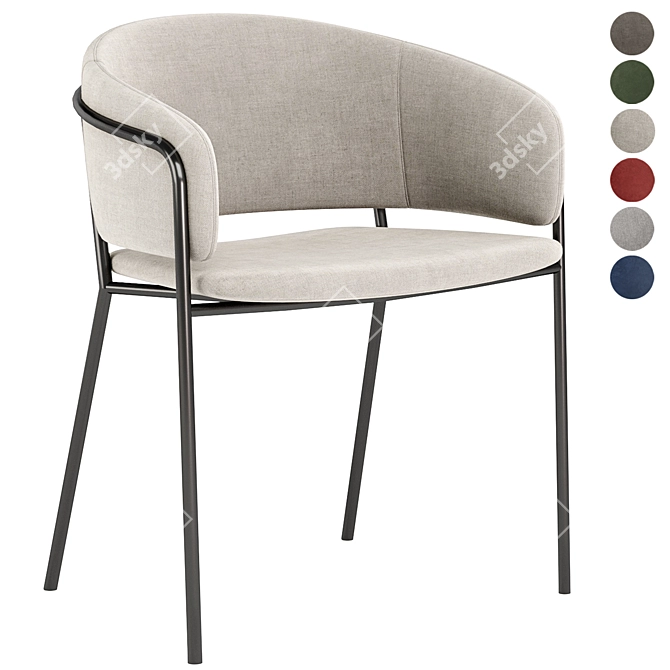 Luxury Velvet Chair: Konnie 3D model image 1