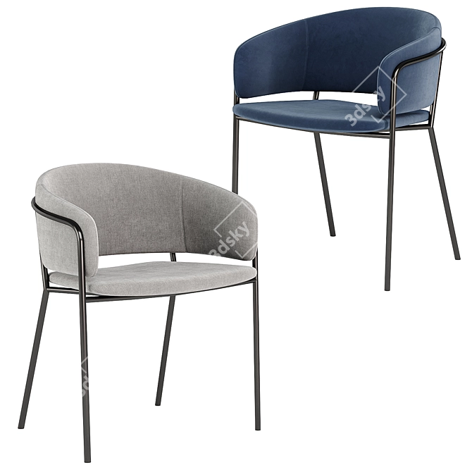 Luxury Velvet Chair: Konnie 3D model image 4