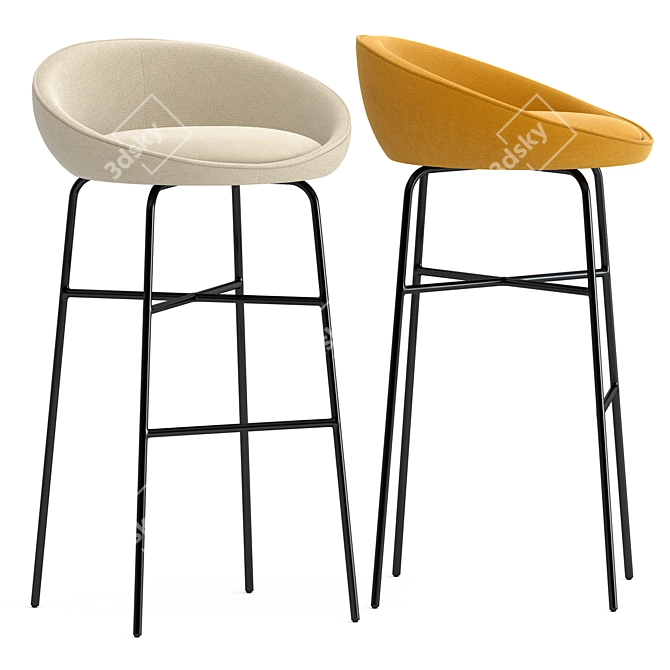 Elegant Bloom Barstool by Parla 3D model image 1