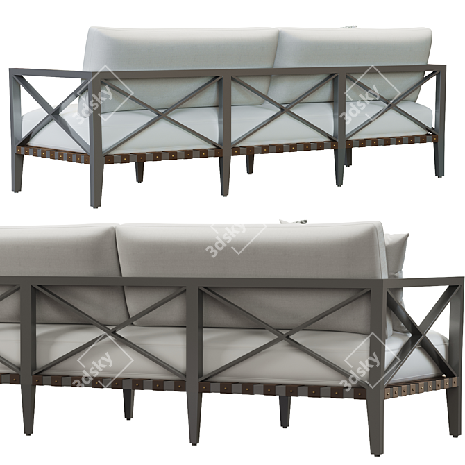 Sleek Aluminum Mustique Sofa 3D model image 3