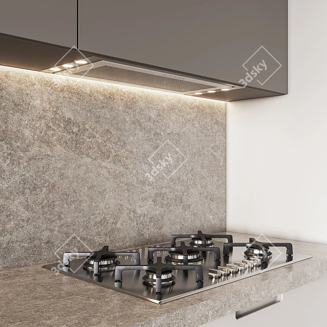 Sleek Kitchen001: Modern Design, Multiple Render Options 3D model image 6