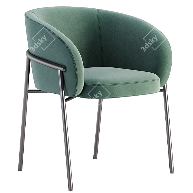 Rimo Modern Dining Chair 3D model image 2