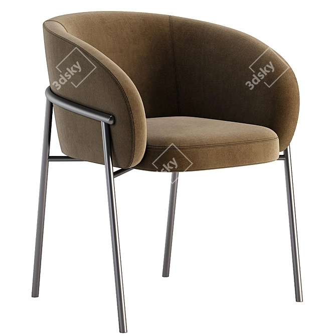 Rimo Modern Dining Chair 3D model image 3