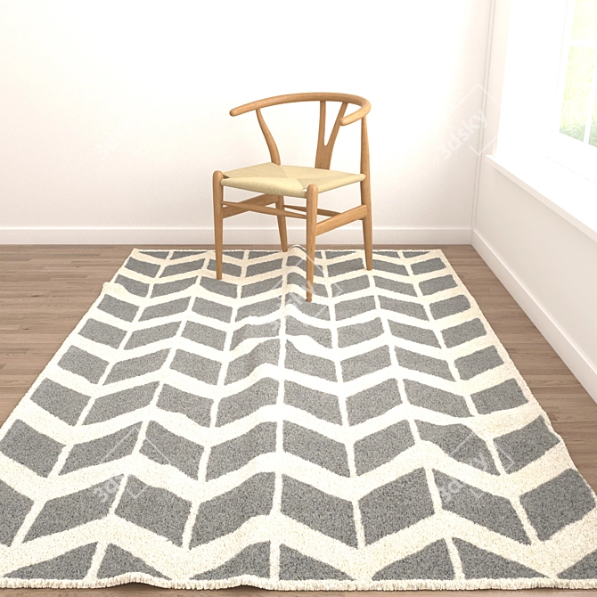 Versatile Rug Set: 8 Textured Options | Multiple Formats 3D model image 5