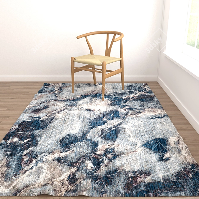 Versatile Set of Modern Rugs 3D model image 5