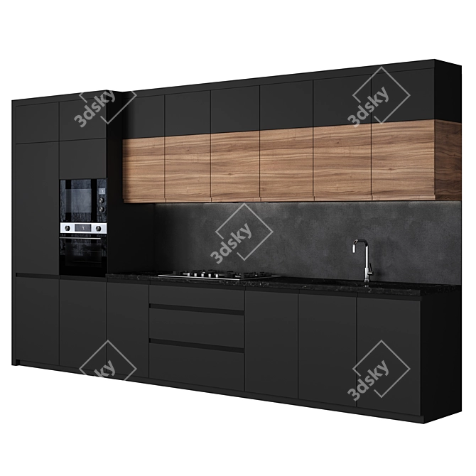 Sleek Island Kitchen 87: High-Quality, Render-Ready 3D model image 2