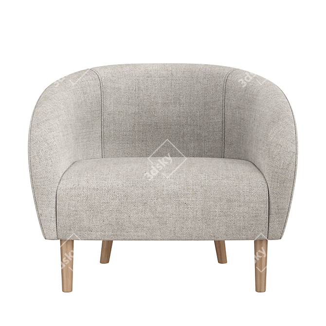 Elegant Scoop Armchair: John Lewis Design 3D model image 2