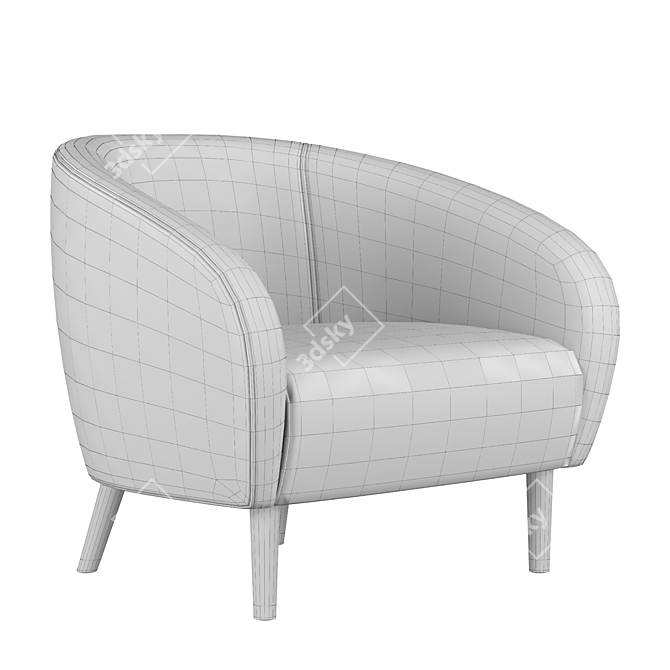 Elegant Scoop Armchair: John Lewis Design 3D model image 4