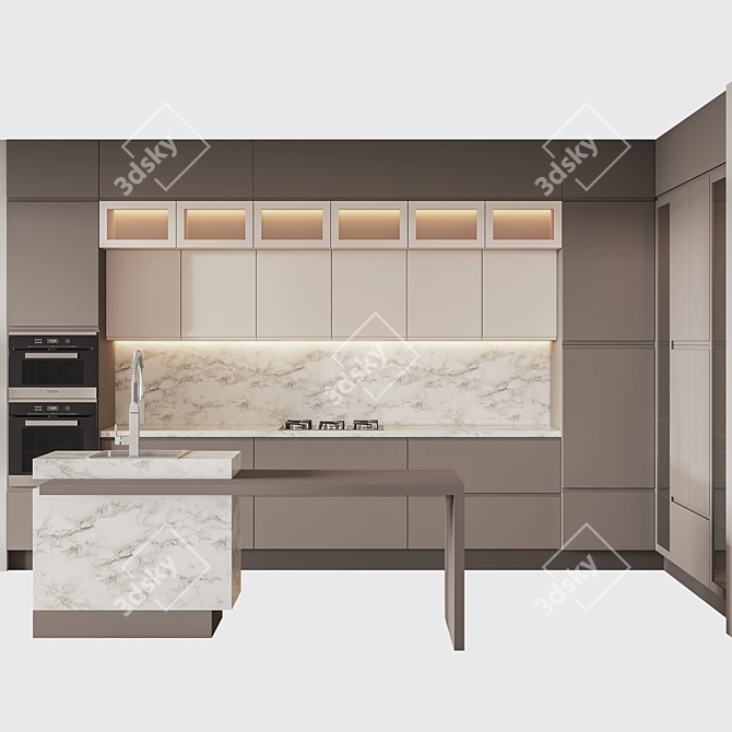 Modern Kitchen002: 3D Model 3D model image 1