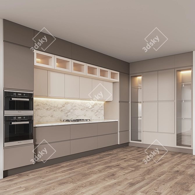 Modern Kitchen002: 3D Model 3D model image 3