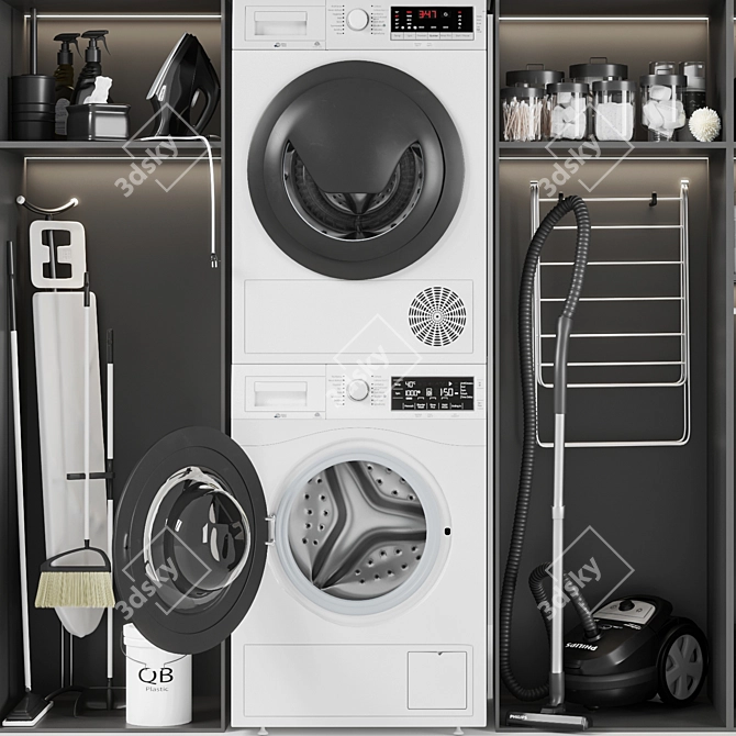 Sleek Laundry Room Vol. 03 3D model image 2