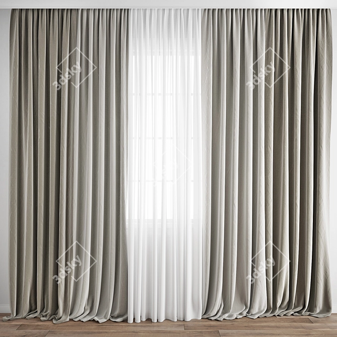 Polygonal Curtain Model 3D model image 1