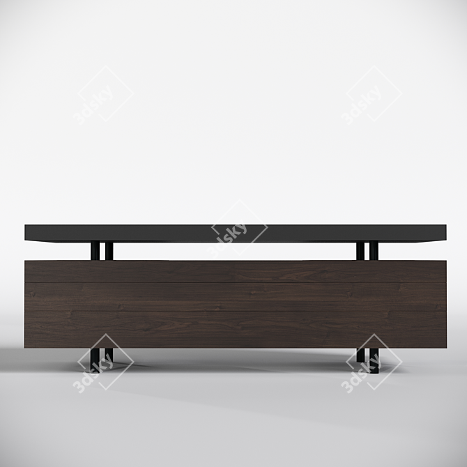 Bourgeois Executive Walnut Desk 3D model image 2