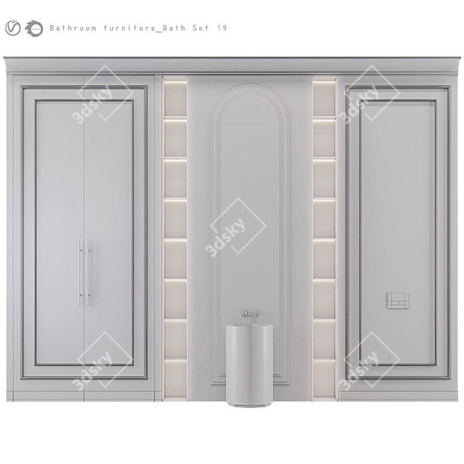 Modern Bathroom Set 3D model image 6