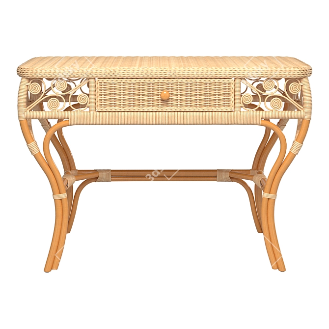 Elegant Rattan Console Table 3D model image 2