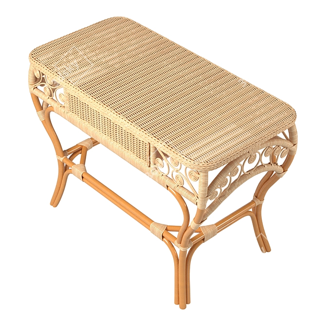 Elegant Rattan Console Table 3D model image 3