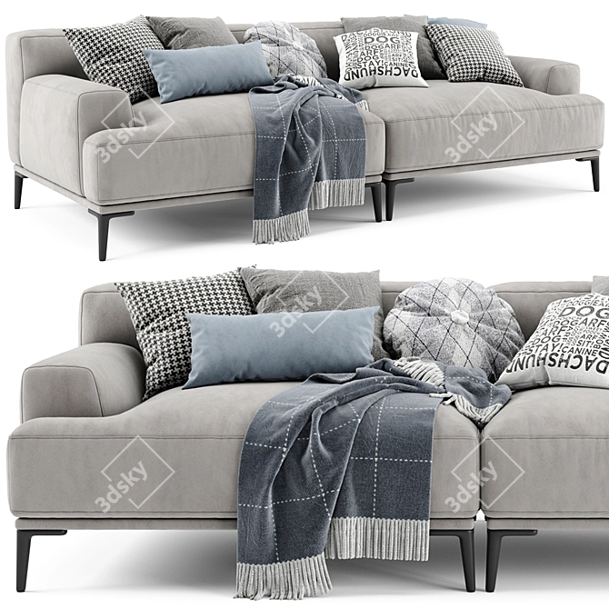 Abisko 2-Seater Sofa: Modern Design, Comfortable Seating 3D model image 1