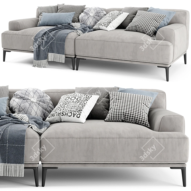 Abisko 2-Seater Sofa: Modern Design, Comfortable Seating 3D model image 3