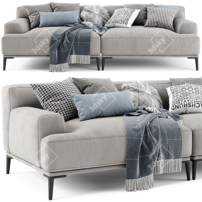 Abisko 2-Seater Sofa: Modern Design, Comfortable Seating 3D model image 4