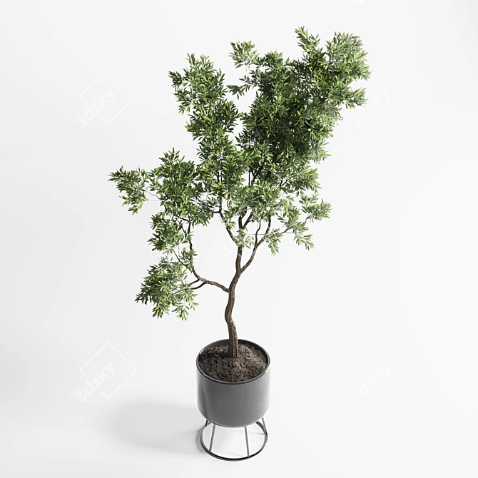 150 Plant Tree Metal Vase: Indoor Elegance 3D model image 2