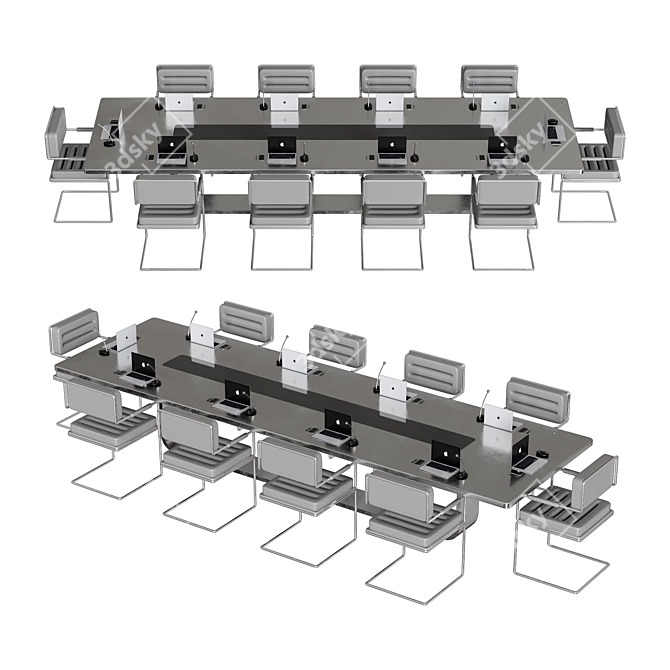 Sleek Modern Conference Table 3D model image 1