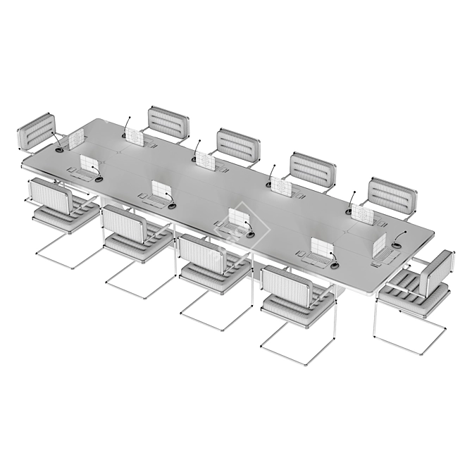 Sleek Modern Conference Table 3D model image 5